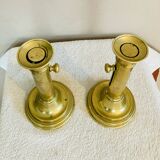 Pair of Louis Philippe candlesticks from the 19th century in solid brass