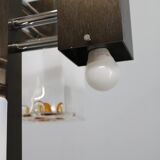 1970s Italian chandelier with Murano glass shades and anodized metal frame