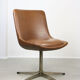 Mid-century Brown Leatherette Swivel Chair from Stol