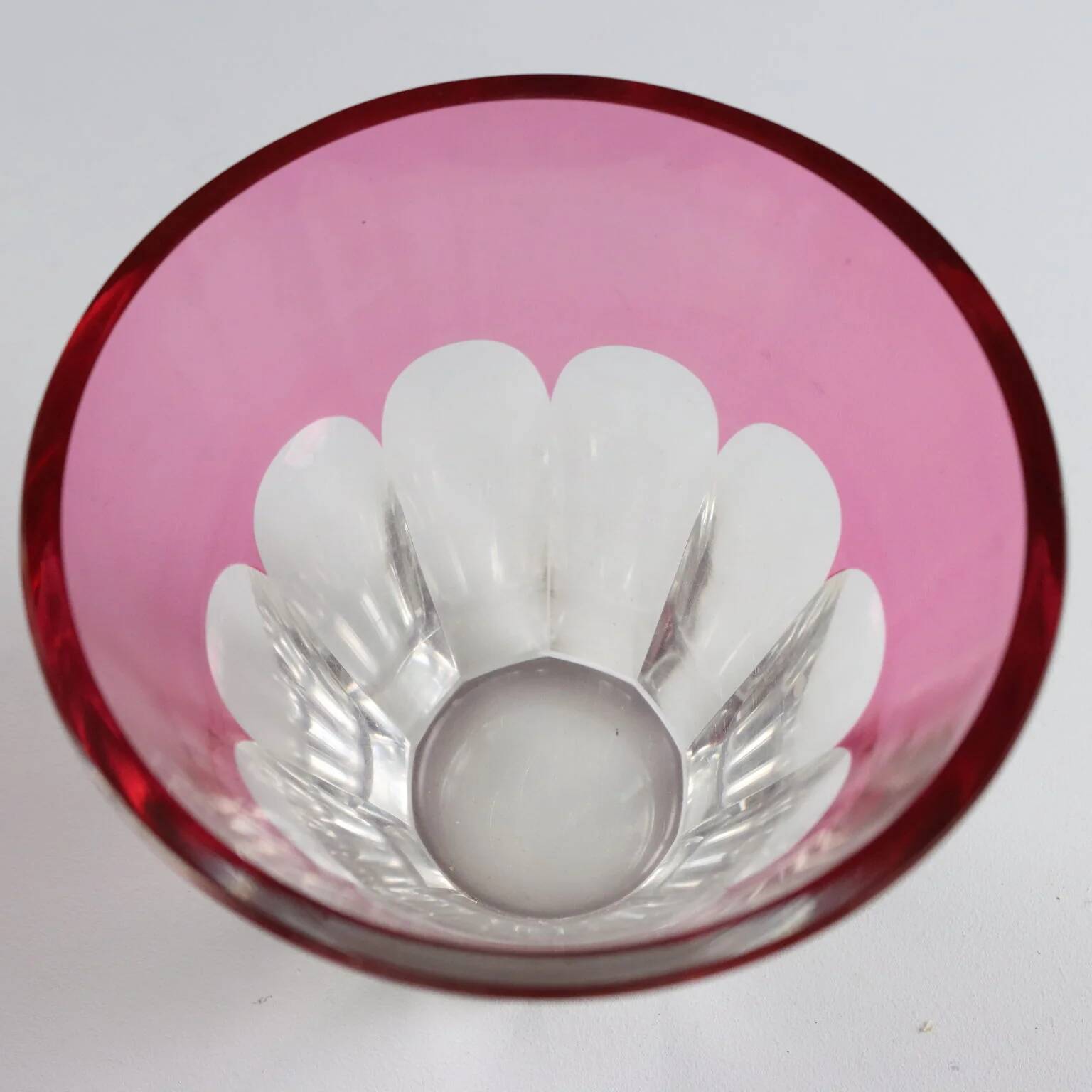 Vintage crystal vase Val Saint Lambert, manufacture, 20th century
