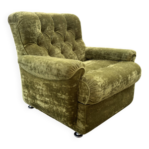 Fauteuil velours vert