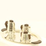 Art Deco Silver-Plated Tee or Coffee Set With Matching Tray, France, 1930s