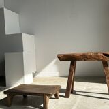 Small organic bench in upcycled Asian teak quadripod - Sungai