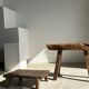 Small organic bench in upcycled Asian teak quadripod - Sungai