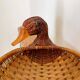 Panière / corbeille en osier en forme de canard