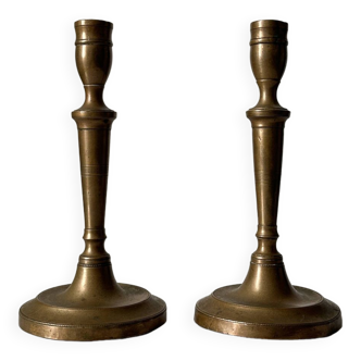 Pair of period brass torches