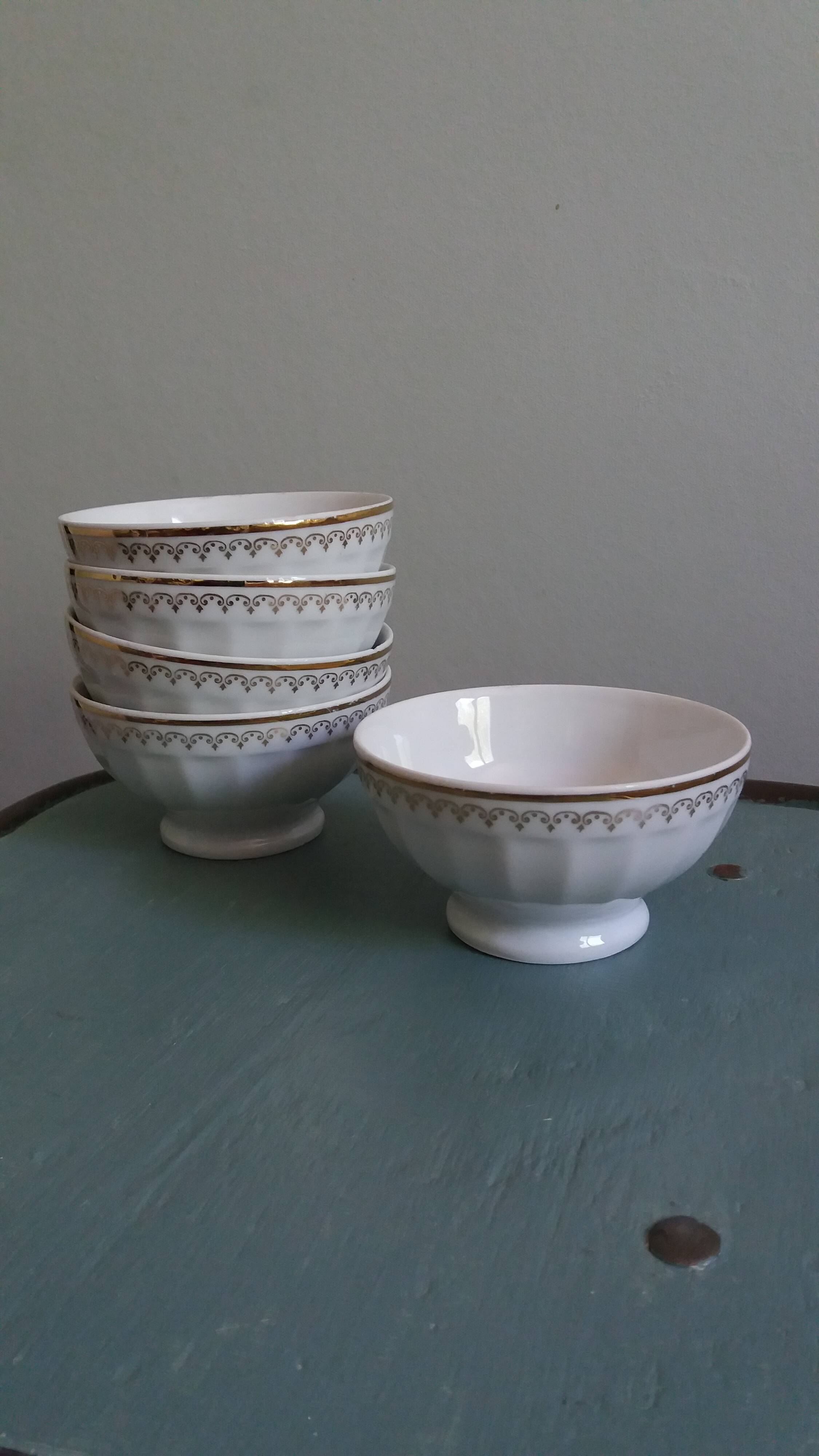 Bols côtelés en porcelaine de Chauvigny, Fernand Deshoulières