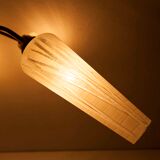 5-branched opaline brass chandelier 60's