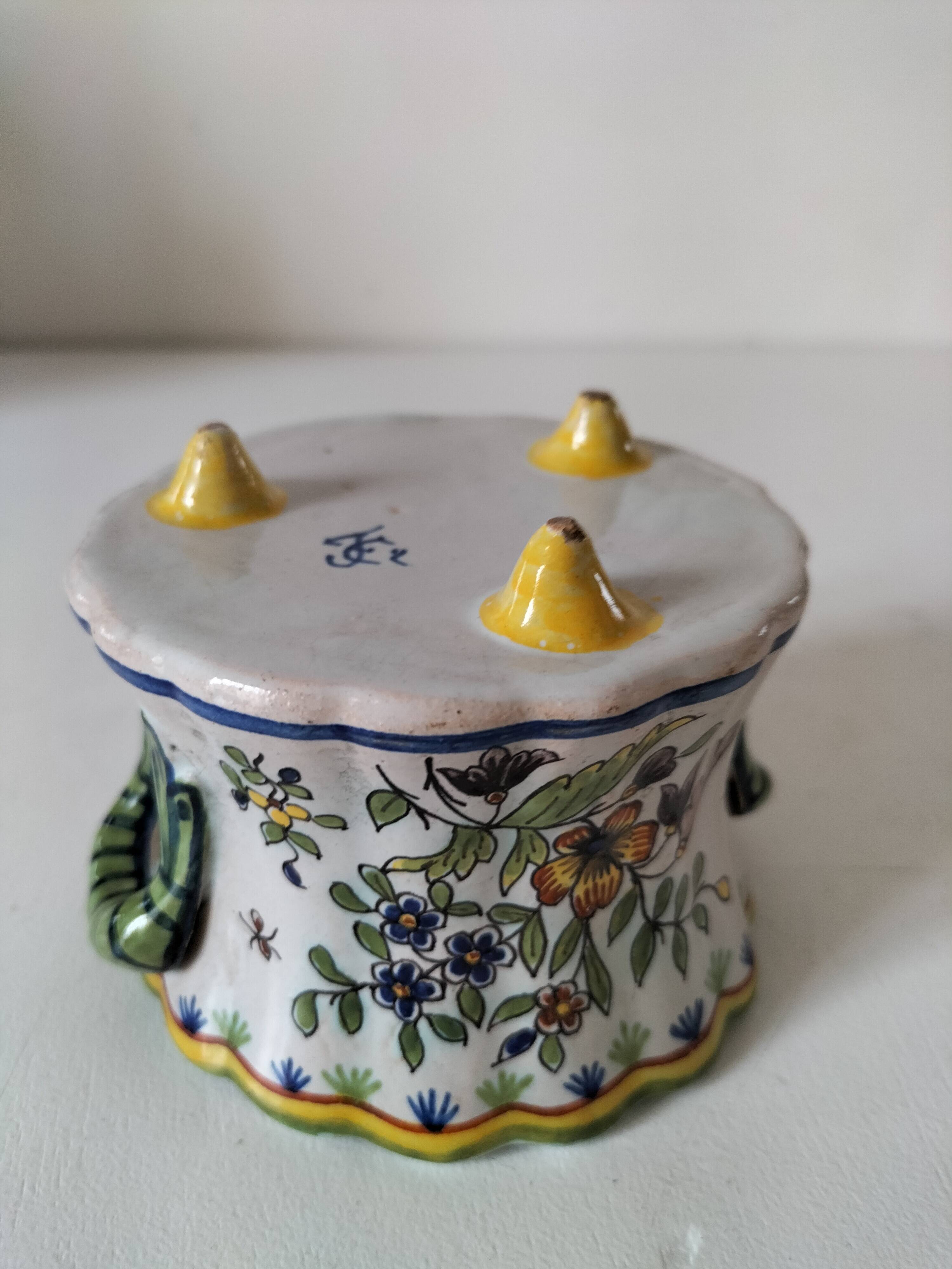 Small polychrome earthenware pot – Fourmaintraux-Courquin Desvres