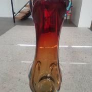 Vintage Murano Style Sommerso Glass Vase – Hand Blown Italian Art Glas