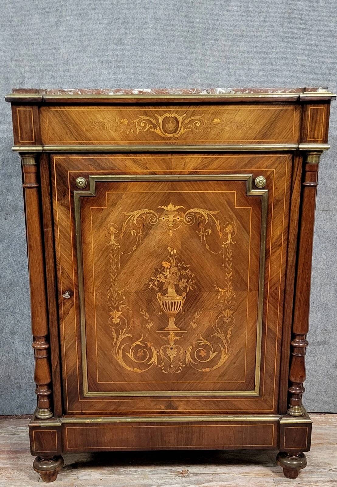 Buffet "Boulle" époque Napoléon III en marquèterie et joncs de cuivre