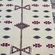 Hand-made black and pink white wool rug  210x105cm