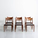 Set of 6 Scandinavian teak chairs, circa 1960