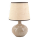 Beige ceramic lamp, beige lampshade, 70s