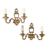Paire d'applique en bronze 2 bras début XXeme