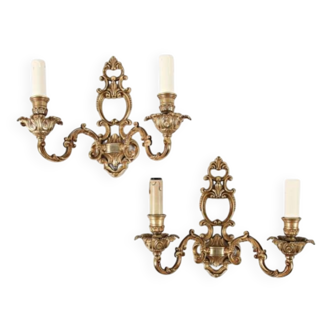 Paire d'applique en bronze 2 bras début XXeme