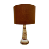 Lampe haute en grès avec abat-jour tissu d'origine