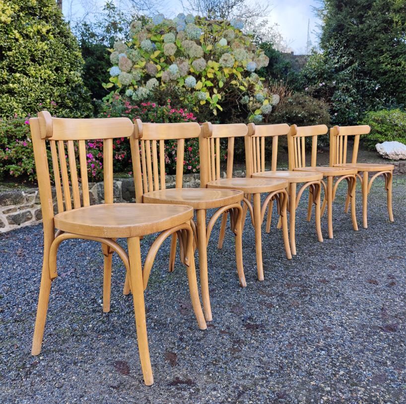 Light wood bistro chairs