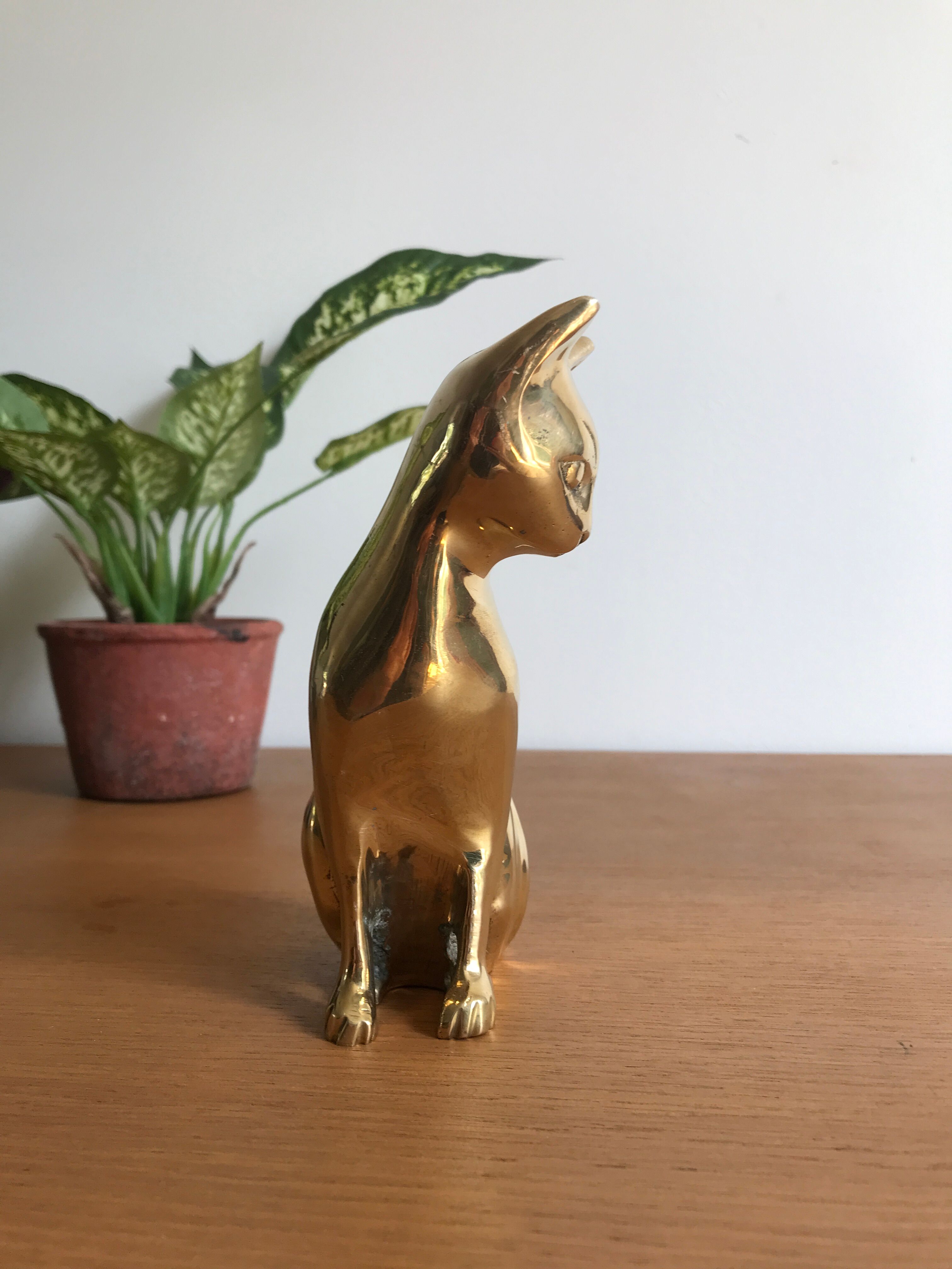 Vintage brass cat