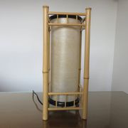 Large bamboo lamp with a tubular shade from the 70s and 80s.