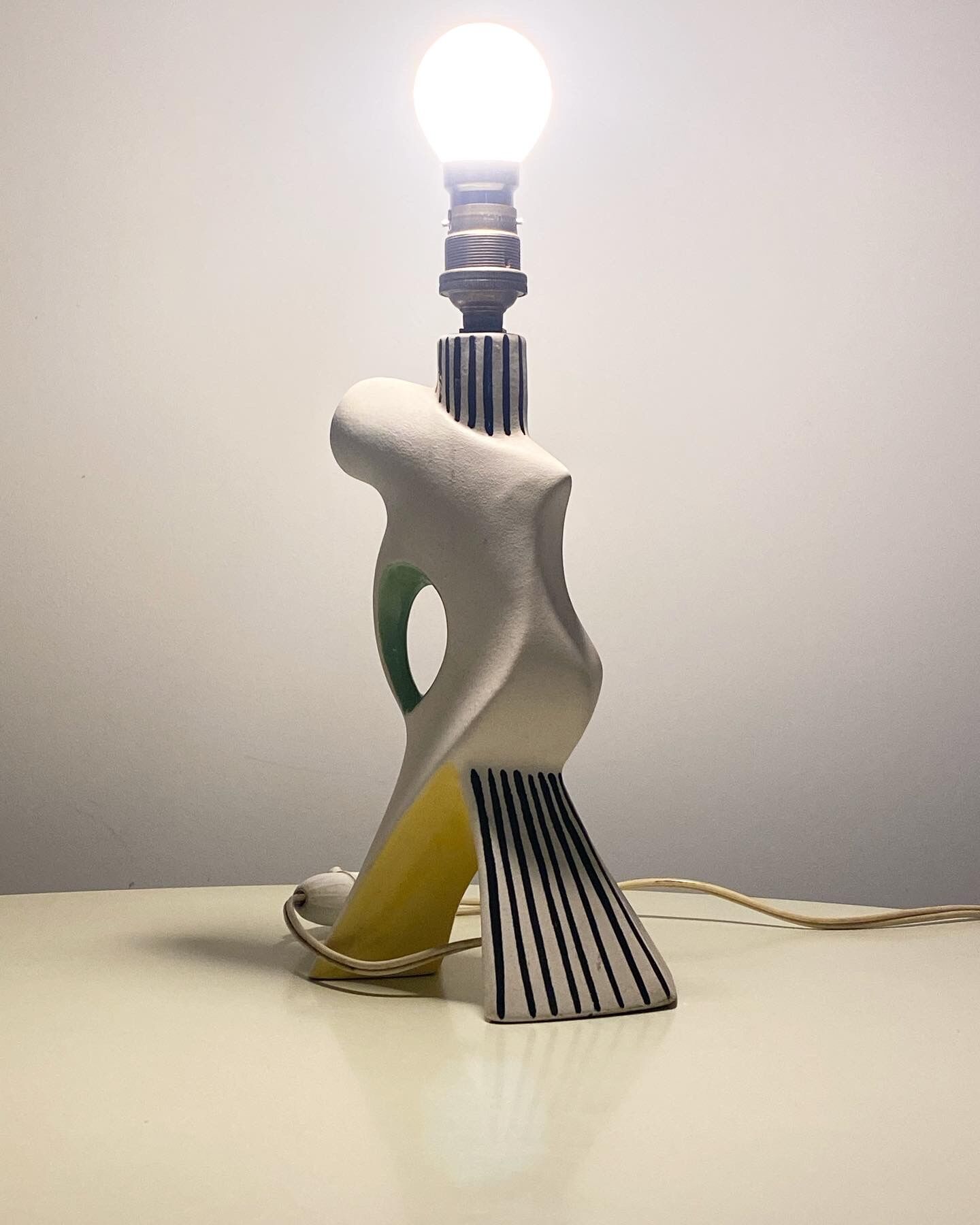 Ceramic lamp foot zoomorphic shape circa 1950