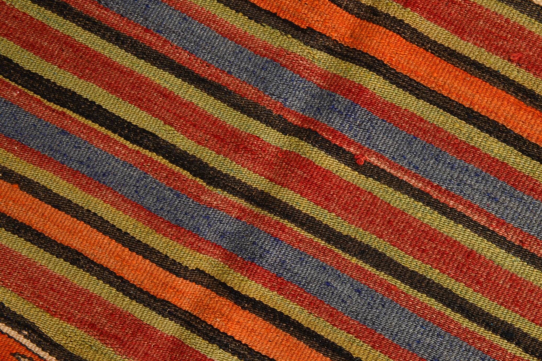 5x14 Kilim Runner Rug, 145x410Cm Pumpkin Orange Runner