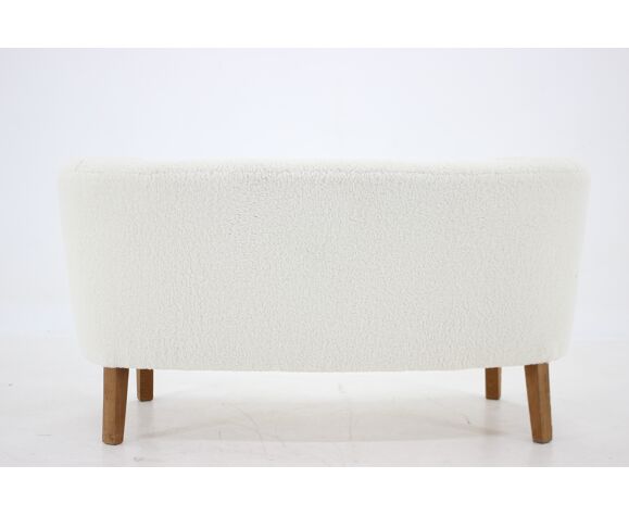 1960s 2-seater Sofa in Sheep Skin Fabric, Denmark