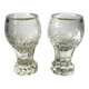 Pair of stemmed glasses in thick crystal, Bohemian, circa 1900