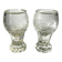 Pair of stemmed glasses in thick crystal, Bohemian, circa 1900