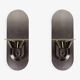 Paire d'appliques en inox et verre