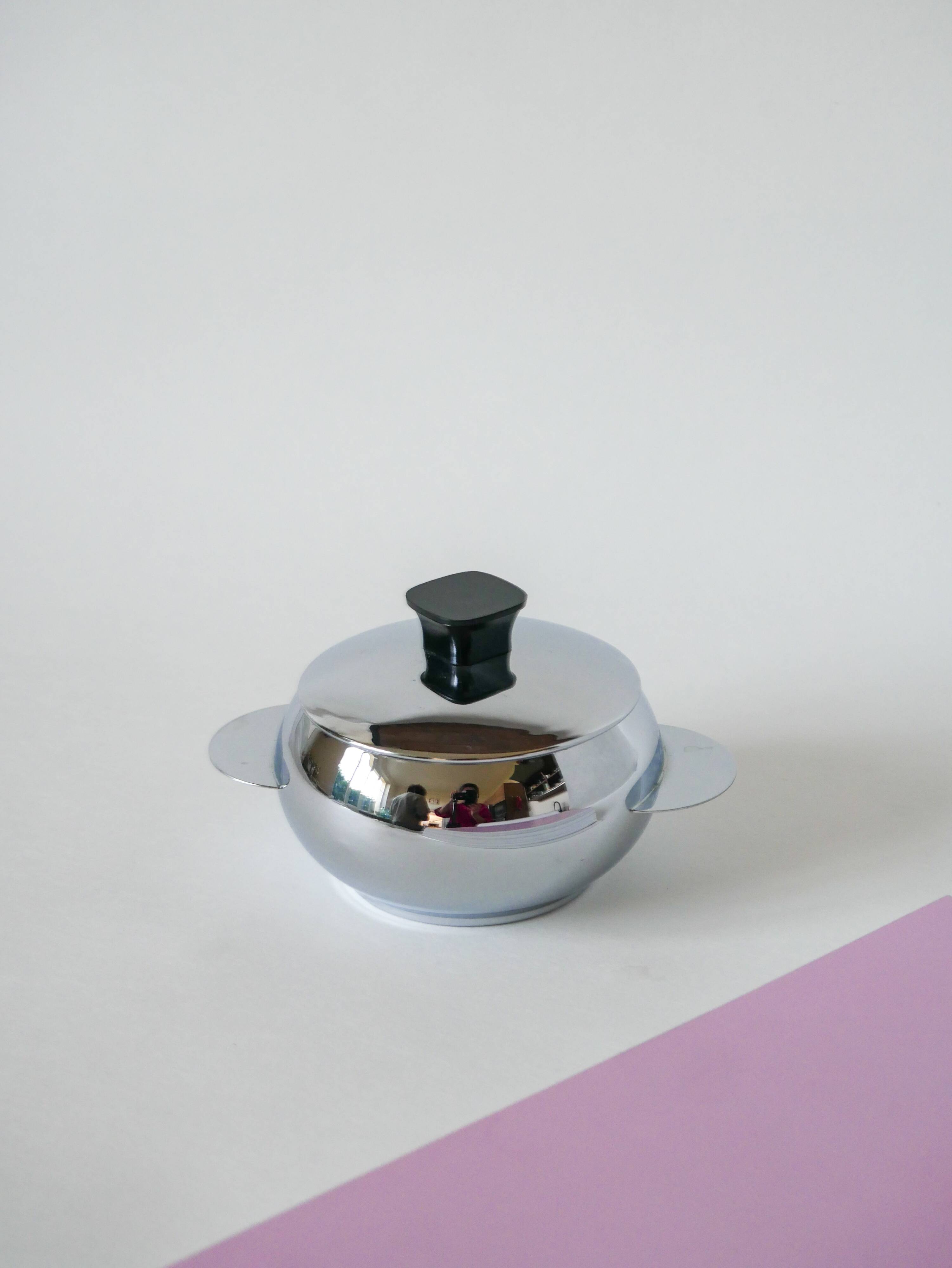 Small sugar bowl / stainless steel box Design 1970