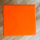 Small orange fiberglass side table from the 70s