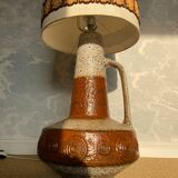 XL floor lamp by Hustadt Leuchten, studio ceramic, 1970s, mid-century, vintage, brutalist, fat lava