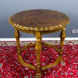French round side table in burr walnut, 1920s