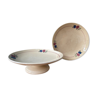 Set of two dishes, model "spring" Salins France