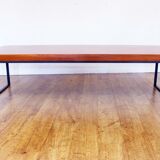 Large teak and metal coffee table