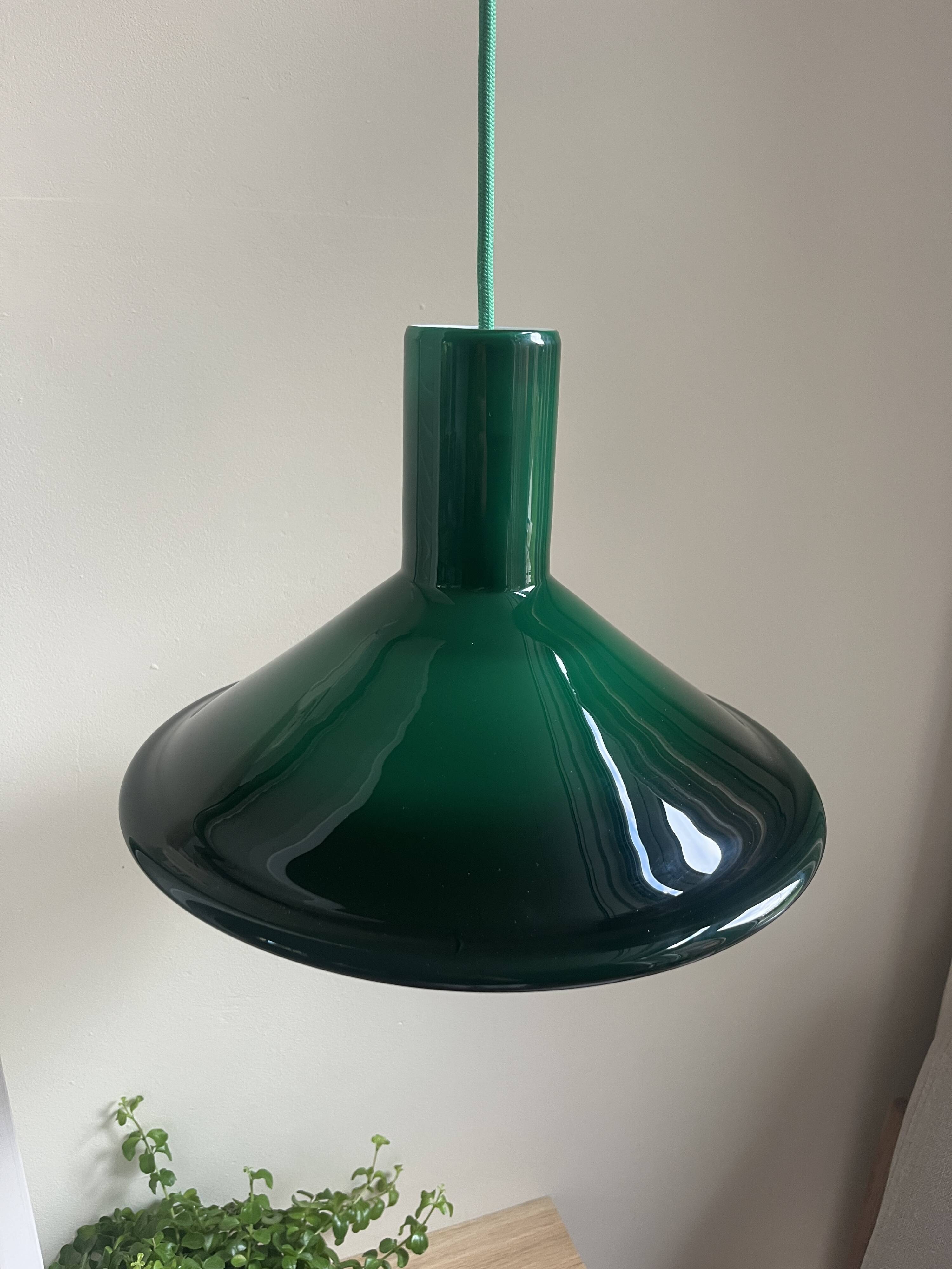 Vintage Holmegaard P&T Suspension - Michael Bang - Danish glass lamp design