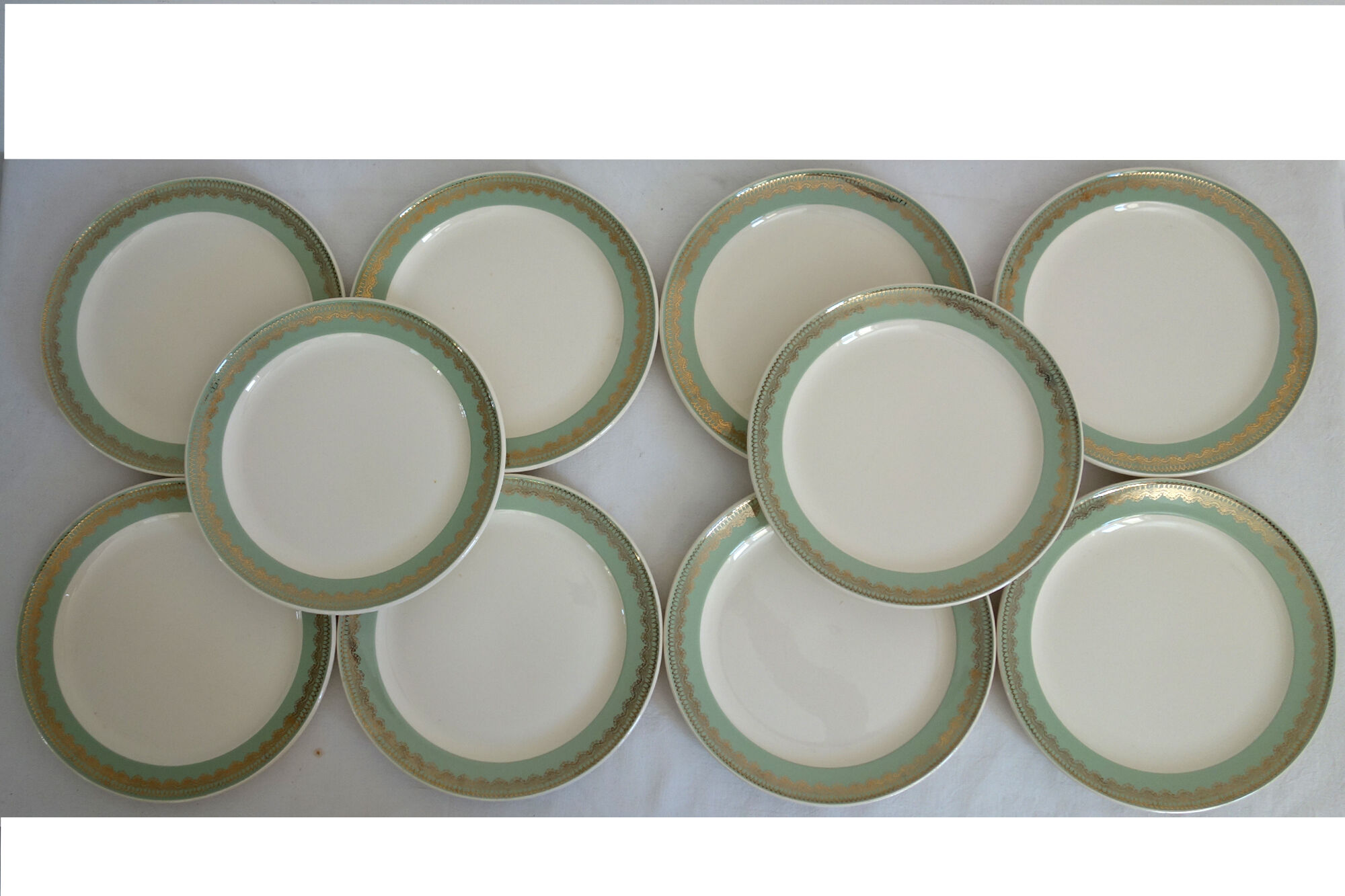 Set of 10 flat plates Villeroy and Boch, vintage Mettlach