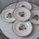 Set of 5 dessert plates Digoin Sarreguemines years 30-40