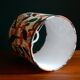 Mushroom lampshade and vintage orange glass lamp foot
