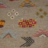 Berber carpet wool woven and embroidered from the High Atlas