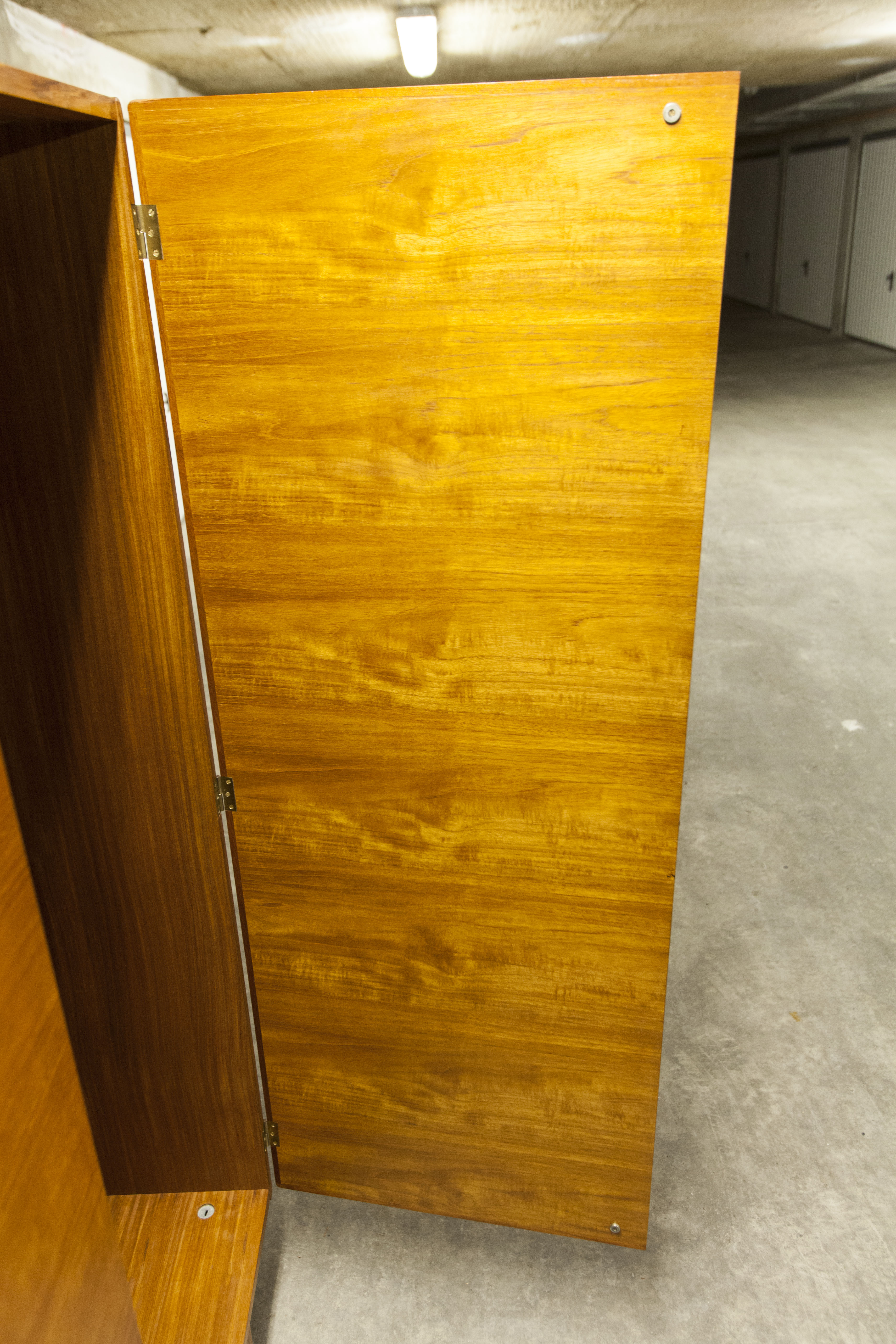 Danish Scandinavian wardrobe signed Sven Ellekaer 1960 3 doors 2 drawers with mounting plan