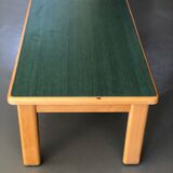 Rectangular coffee table in wood and dark green melamine
