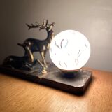 Art Deco lamp doe and opaline