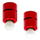 Paire d'appliques ou de plafonniers Stilnovo rouges, comme neufs, design italien des années 1980