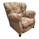 1930s Art Deco Czech Floral Upholstered Wingback Armchair