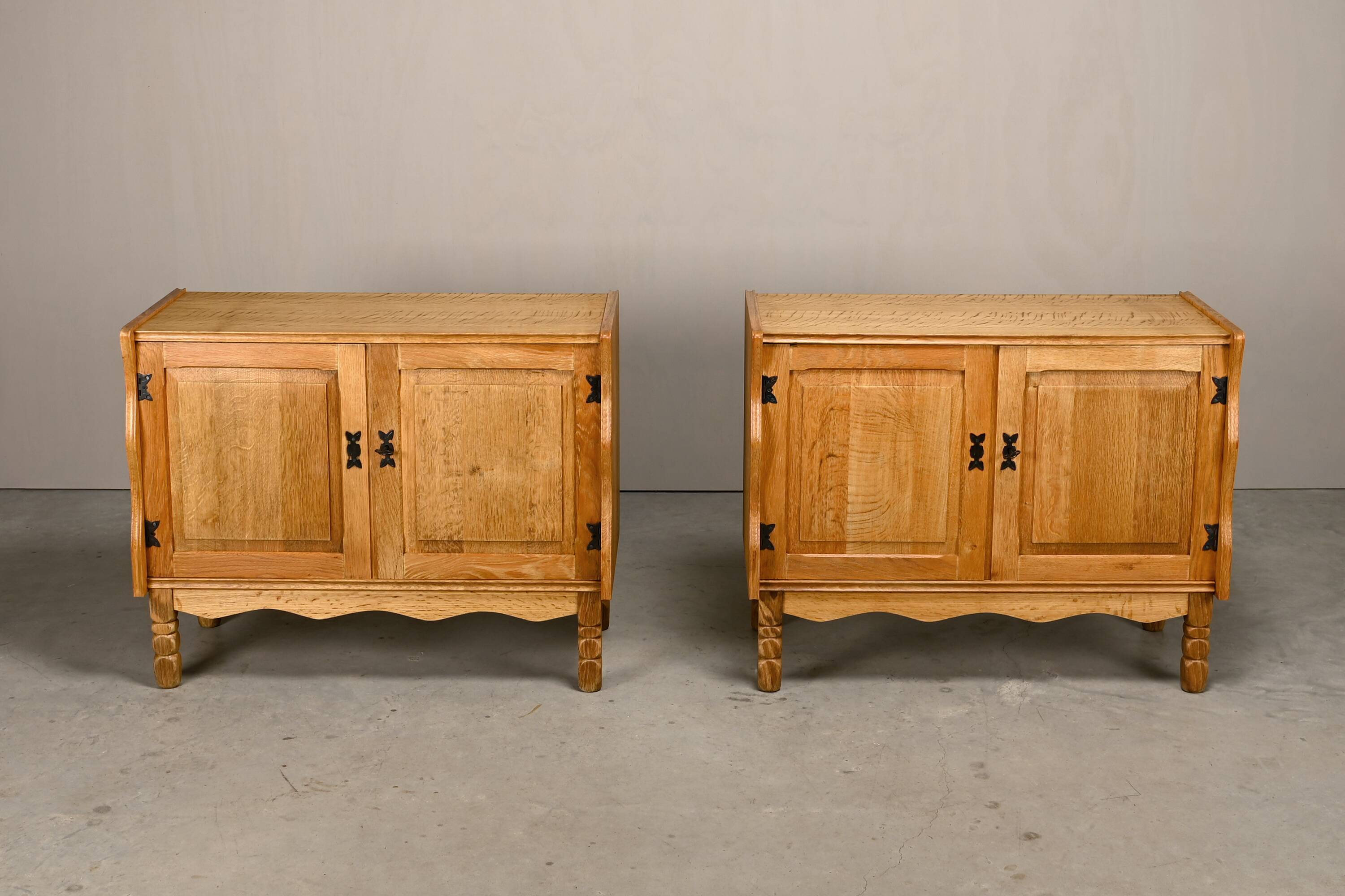 Danish Mid-Century Henning Kjærnulf Oak Bedside Cabinets or Sideboards