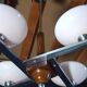 Lustre Art déco années 50 – chrome & opaline rose