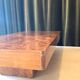 Vintage coffee table in elm magnifying glass