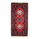 Tapis vintage fait main Hamadan en laine rouge vif (69cm x 136cm) – années 1970